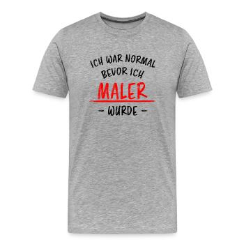 Maler Lustiger Spruch Meister Lackierer Geschenk - Männer Premium Bio T-Shirt - Grau meliert - Vorne - Damien (186cm)