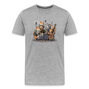 The cat band - Men's Premium Organic T-Shirt - heather grey - Front - Damien (186cm)