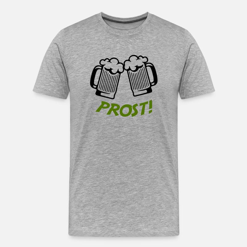 bier prost - Männer Premium Bio T-Shirt - Grau meliert
