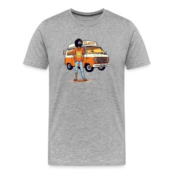 Marco le hippie - T-shirt bio Premium Homme - gris chiné - Devant - Damien (186cm)