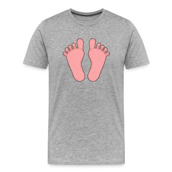 Bébé Pieds Fille Garçon - T-shirt bio Premium Homme - gris chiné - Devant - Damien (186cm)