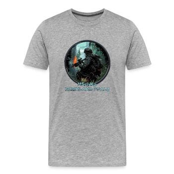 Heimatschutzkompanie HSchKp Rheinland Pfalz - Männer Premium Bio T-Shirt - Grau meliert - Vorne - Damien (186cm)
