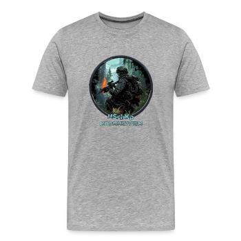 Heimatschutzkompanie HSchKp Nordhessen - Männer Premium Bio T-Shirt - Grau meliert - Vorne - Damien (186cm)