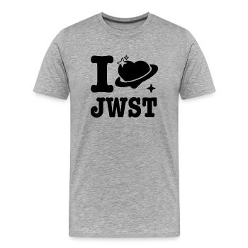 I LOVE JWST 2 - T-shirt bio Premium Homme - gris chiné - Devant - Damien (186cm)