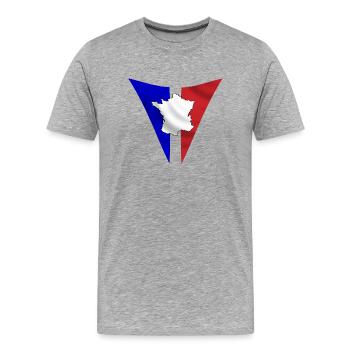 France - Men's Premium Organic T-Shirt - heather grey - Front - Damien (186cm)