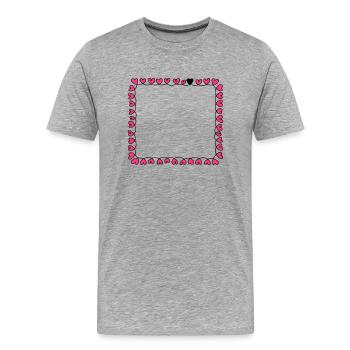 Rahmen Herzen - Männer Premium Bio T-Shirt - Grau meliert - Vorne - Damien (186cm)