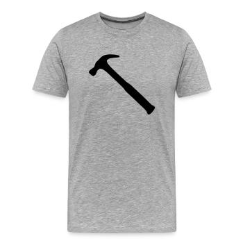 marteau - T-shirt bio Premium Homme - gris chiné - Devant - Damien (186cm)