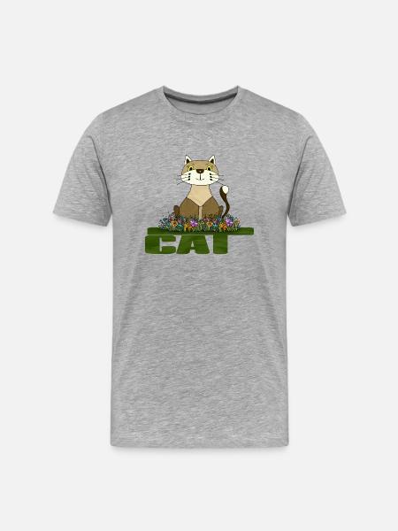 Gatto - Maglietta ecologica premium da uomo - grigio melange