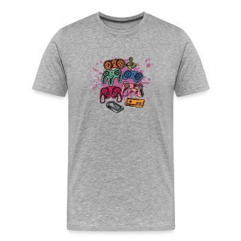 Gamer Graphic Video Game Player Gaming Gamer Pc Co - Männer Premium Bio T-Shirt - Grau meliert - Vorne - Damien (186cm)