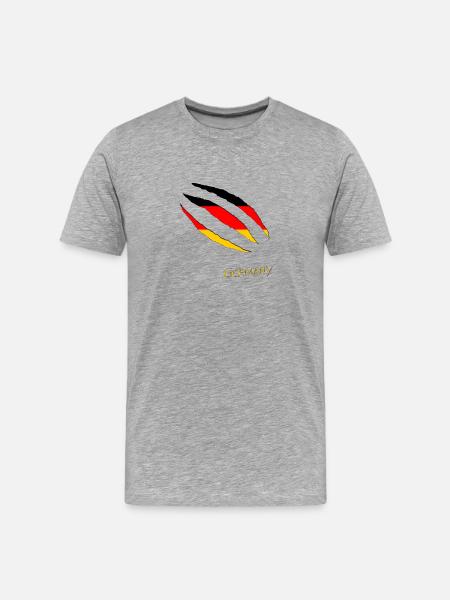 Germany Risse Claws Krallen - Männer Premium Bio T-Shirt - Grau meliert