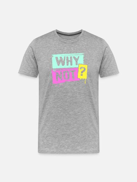 WHY NOT? - Männer Premium Bio T-Shirt - Grau meliert