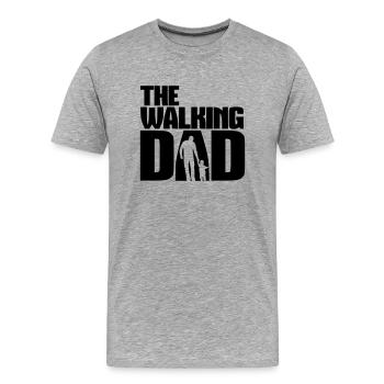 The walking DAD! - Men's Premium Organic T-Shirt - heather grey - Front - Damien (186cm)