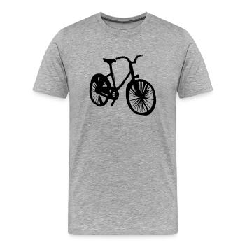 Bicycle Doodle Bicycles Cycling Vector 4 - Men's Premium Organic T-Shirt - heather grey - Front - Damien (186cm)