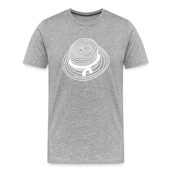 Strohhut Umriss - Männer Premium Bio T-Shirt - Grau meliert - Vorne - Damien (186cm)