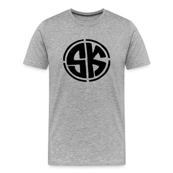 SK LOGO - Männer Premium Bio T-Shirt - Grau meliert - Vorne - Damien (186cm)