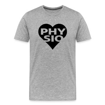 PHYSIO - Männer Premium Bio T-Shirt - Grau meliert - Vorne - Damien (186cm)