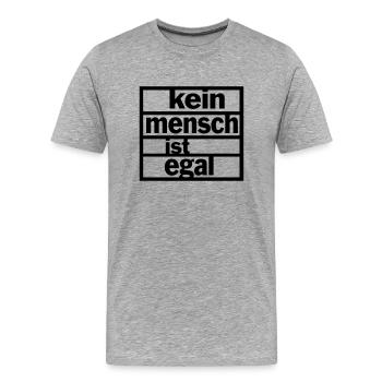 Kein Mensch ist egal - Männer Premium Bio T-Shirt - Grau meliert - Vorne - Damien (186cm)