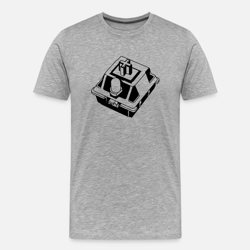 Mechanical Keyboard Switch - Männer Premium Bio T-Shirt - Grau meliert