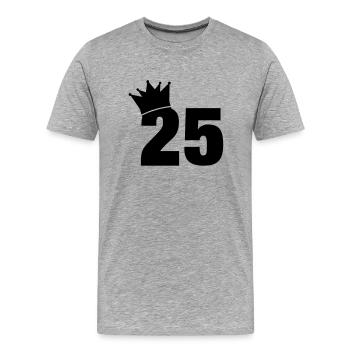 25_krone_f1 - Männer Premium Bio T-Shirt - Grau meliert - Vorne - Damien (186cm)