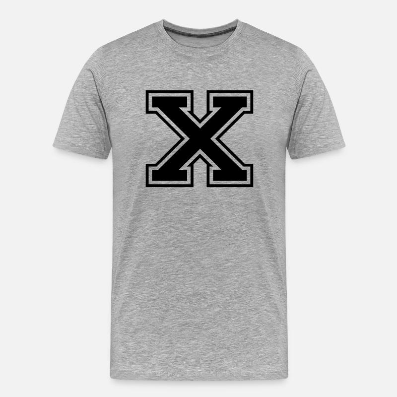x - Männer Premium Bio T-Shirt - Grau meliert