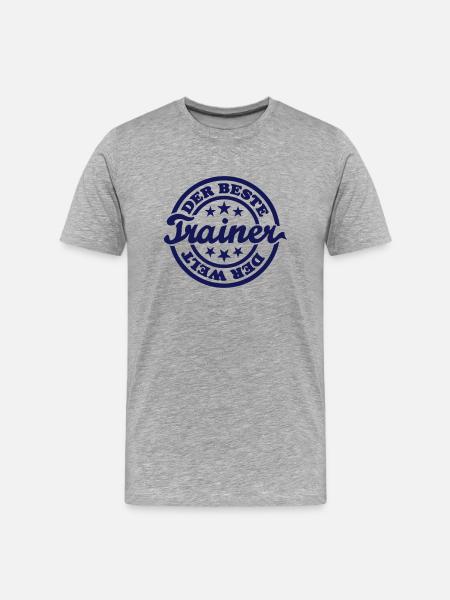 Bester Trainer (Stempel) - Männer Premium Bio T-Shirt - Grau meliert