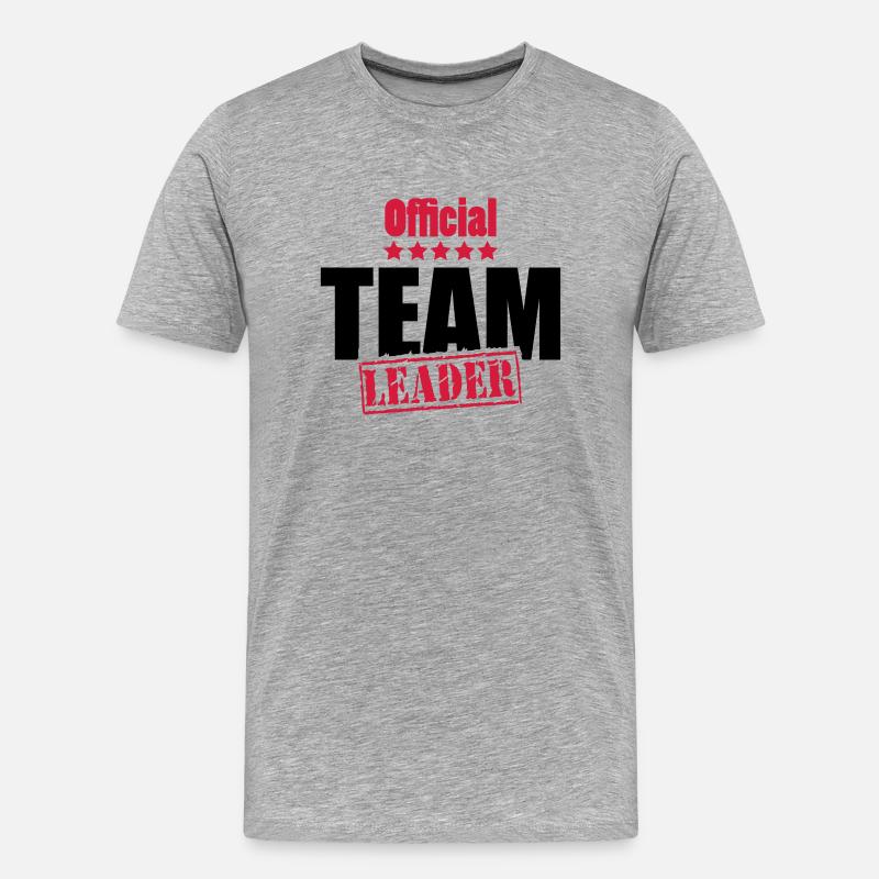 team_leader - Männer Premium Bio T-Shirt - Grau meliert
