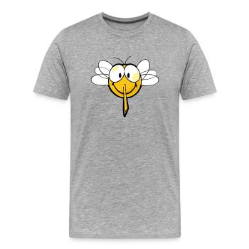 Smiley Mosquito - Men's Premium Organic T-Shirt - heather grey - Front - Damien (186cm)