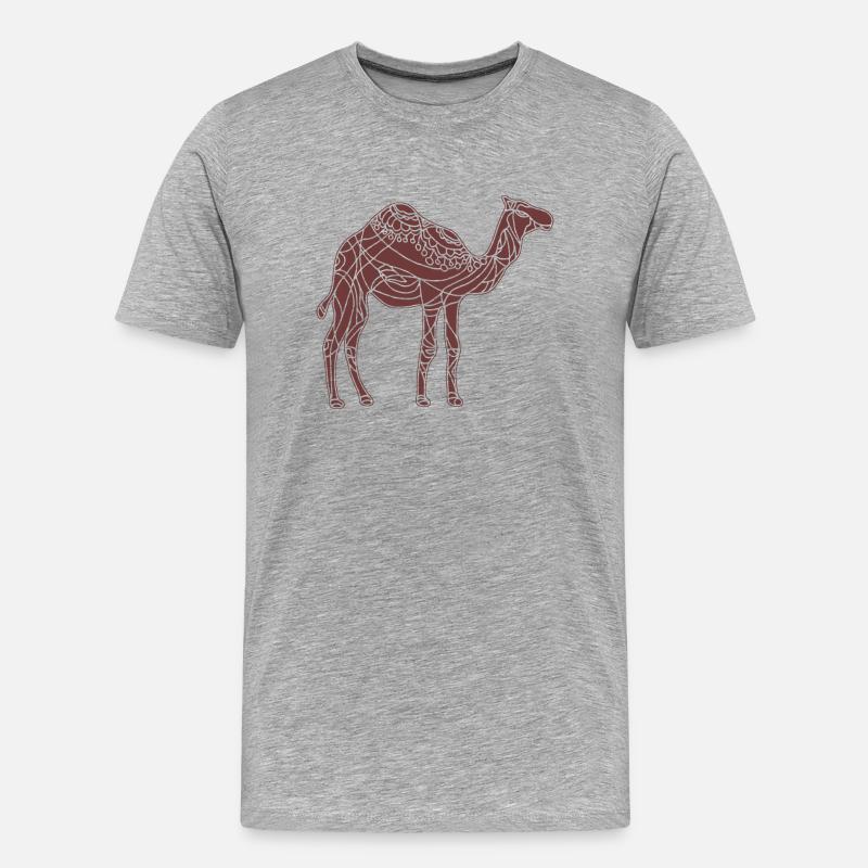 Kamel - Männer Premium Bio T-Shirt - Grau meliert