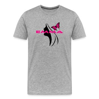 Emma - Männer Premium Bio T-Shirt - Grau meliert - Vorne - Damien (186cm)