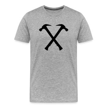 Marteau 2 - T-shirt bio Premium Homme - gris chiné - Devant - Damien (186cm)
