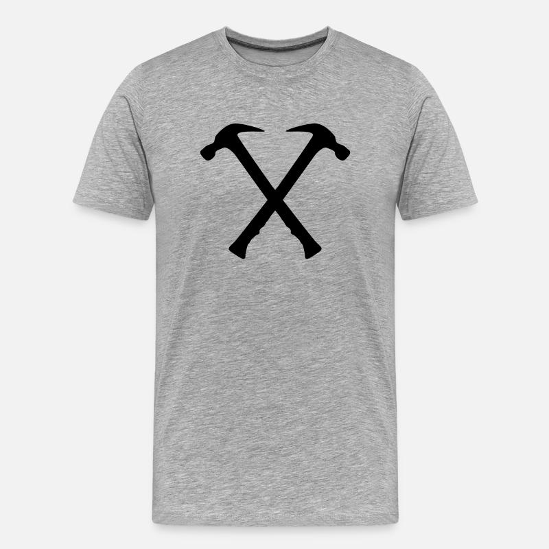 hammer 2 - Männer Premium Bio T-Shirt - Grau meliert