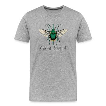 GROSSE BIENE - Männer Premium Bio T-Shirt - Grau meliert - Vorne - Damien (186cm)
