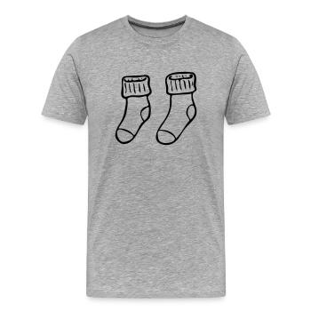 Pair of socks - Men's Premium Organic T-Shirt - heather grey - Front - Damien (186cm)
