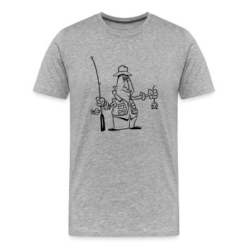 Fishing funny pitch - Men's Premium Organic T-Shirt - heather grey - Front - Damien (186cm)