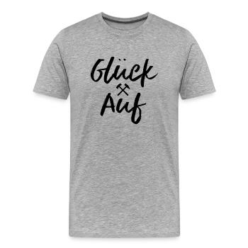 Glück Auf Erzgebirge - Schlägel und Eisen - Männer Premium Bio T-Shirt - Grau meliert - Vorne - Damien (186cm)