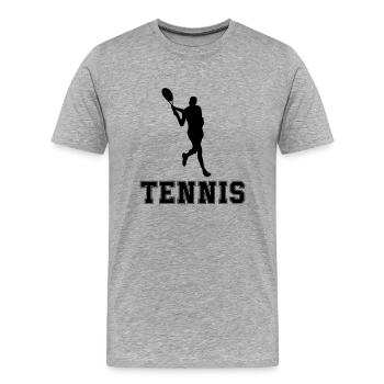 tennis - Männer Premium Bio T-Shirt - Grau meliert - Vorne - Damien (186cm)
