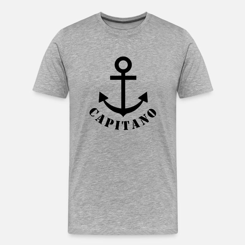 capitano - Männer Premium Bio T-Shirt - Grau meliert