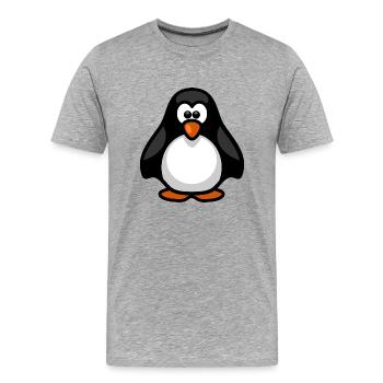 penguin243 - T-shirt bio Premium Homme - gris chiné - Devant - Damien (186cm)