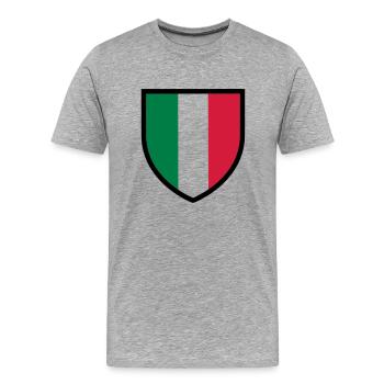 Stemma Italia - blason Italie - Italia flag (T) - T-shirt bio Premium Homme - gris chiné - Devant - Damien (186cm)
