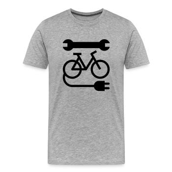 E-bike Werkstatt - Männer Premium Bio T-Shirt - Grau meliert - Vorne - Damien (186cm)