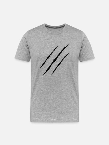 scars_001 - Männer Premium Bio T-Shirt - Grau meliert