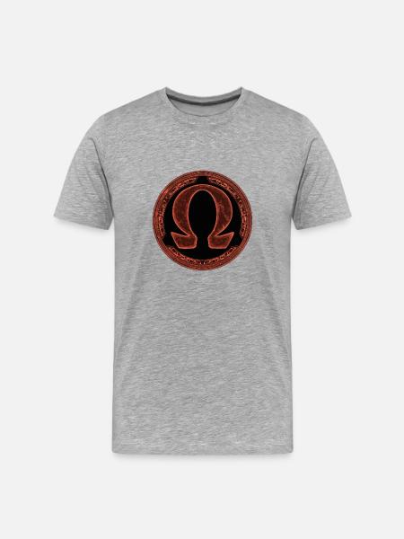 Omega Symbol - Männer Premium Bio T-Shirt - Grau meliert