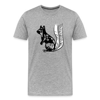 Eichhörnchen süß Tier lustig Tiere Natur Vektor 3 - Männer Premium Bio T-Shirt - Grau meliert - Vorne - Damien (186cm)