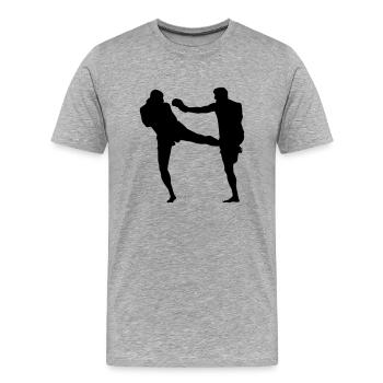 Kickboxers - Men's Premium Organic T-Shirt - heather grey - Front - Damien (186cm)
