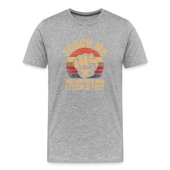 Für echte Kampfsportler - Männer Premium Bio T-Shirt - Grau meliert - Vorne - Damien (186cm)