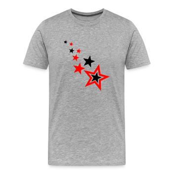 Stars - Men's Premium Organic T-Shirt - heather grey - Front - Damien (186cm)