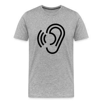 Ohr - Männer Premium Bio T-Shirt - Grau meliert - Vorne - Damien (186cm)
