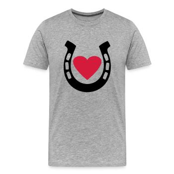 bourrin fer à cheval - T-shirt bio Premium Homme - gris chiné - Devant - Damien (186cm)