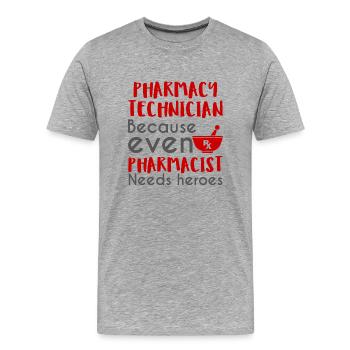 Pharmacy / Pharmacist: Pharmacy Technician, becaus - Men's Premium Organic T-Shirt - heather grey - Front - Damien (186cm)