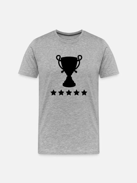 pokal_star__f1 - Männer Premium Bio T-Shirt - Grau meliert